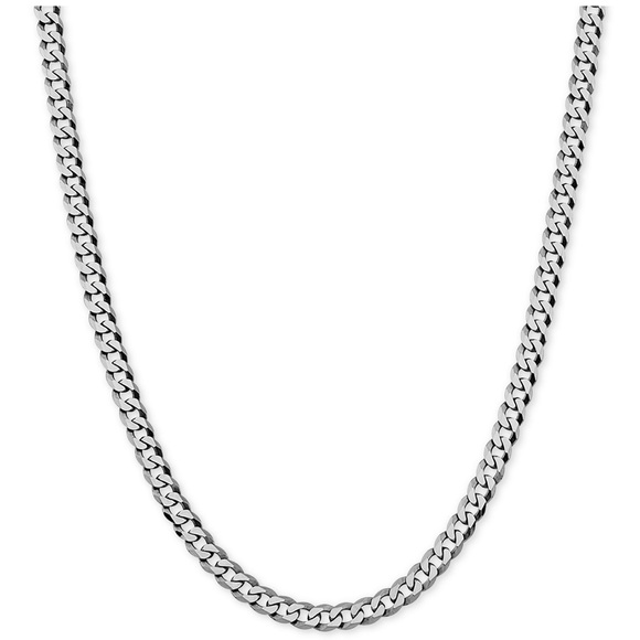 NWT Giani Bernini Flat Curb Link Chain Necklace 18" in Sterling Silver - Picture 3 of 8